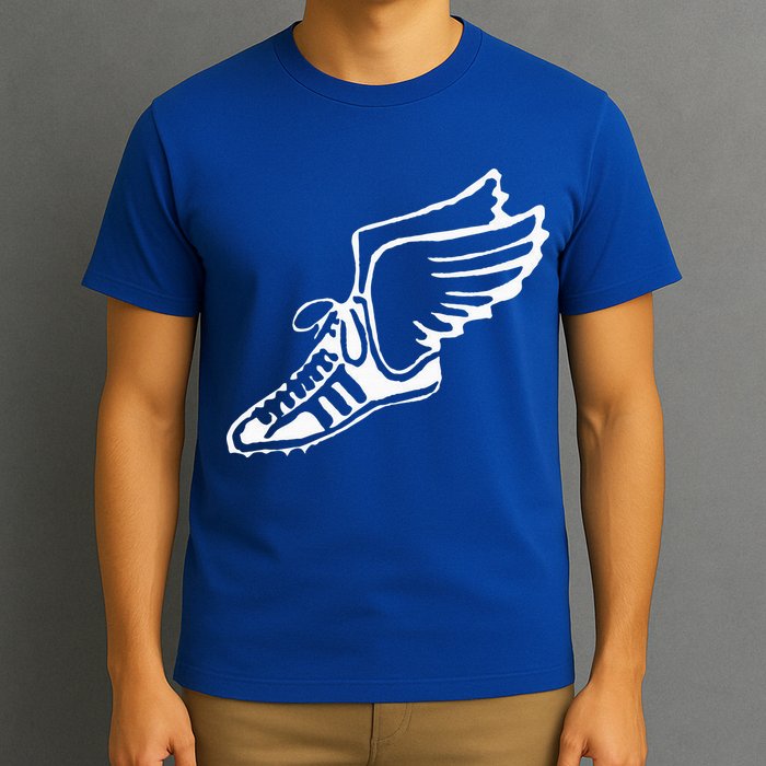 Running Shoe With Wings Track And Field Sneaker T-Shirt