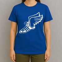 Running Shoe With Wings Track And Field Sneaker T-Shirt