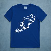 Running Shoe With Wings Track And Field Sneaker T-Shirt
