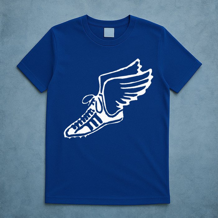 Running Shoe With Wings Track And Field Sneaker T-Shirt