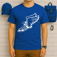 Running Shoe With Wings Track And Field Sneaker T-Shirt