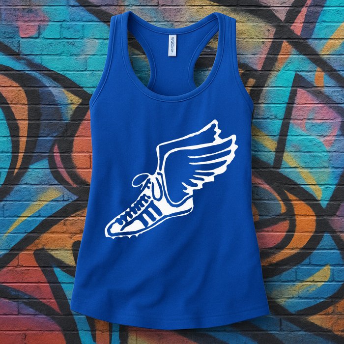 Running Shoe With Wings Track And Field Sneaker Womens Tank Top