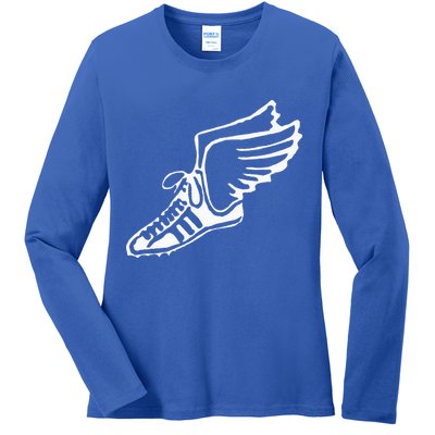 Running Shoe With Wings Track And Field Sneaker Ladies Long Sleeve Shirt