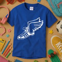 Running Shoe With Wings Track And Field Sneaker Kids T-Shirt