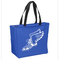 Running Shoe With Wings Track And Field Sneaker Zip Tote Bag
