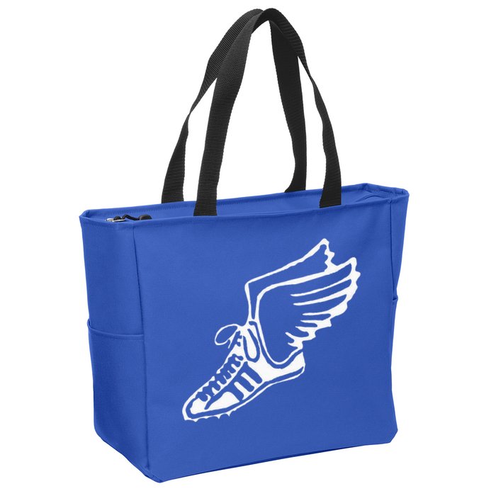 Running Shoe With Wings Track And Field Sneaker Zip Tote Bag