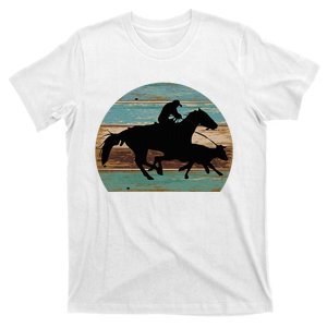 Retro Style Western Cowhorse Calf Roping T-Shirt