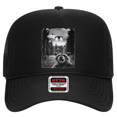 Racoon Selfie With Bigfoot And Ufos Funny Sasquatch Raccoon Gift Trucker Hat