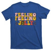 Retro Style Word Art Feelin Jolly Christmas Typography Funny Gift T-Shirt