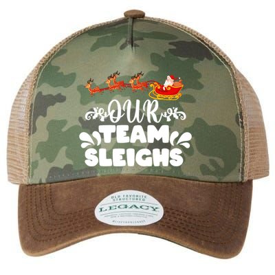 Reindeers SantaS Workers Our Team Sleighs Xmas Legacy Tie Dye Trucker Hat