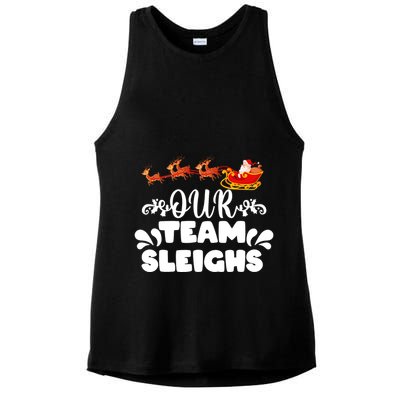 Reindeers SantaS Workers Our Team Sleighs Xmas Ladies PosiCharge Tri-Blend Wicking Tank