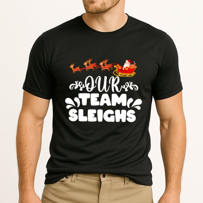 Reindeers SantaS Workers Our Team Sleighs Xmas Performance Shirt
