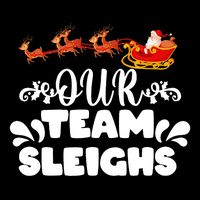 Reindeers SantaS Workers Our Team Sleighs Xmas Pom Pom 12in Knit Beanie
