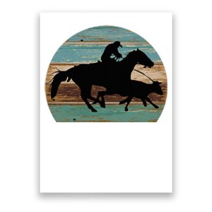 Retro Style Western Cowhorse Calf Roping Poster