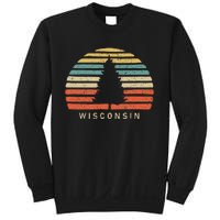 Retro Sunset Wisconsin Pine Tree Sweatshirt