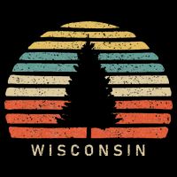Retro Sunset Wisconsin Pine Tree Tall T-Shirt