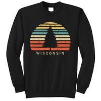 Retro Sunset Wisconsin Pine Tree Tall Sweatshirt