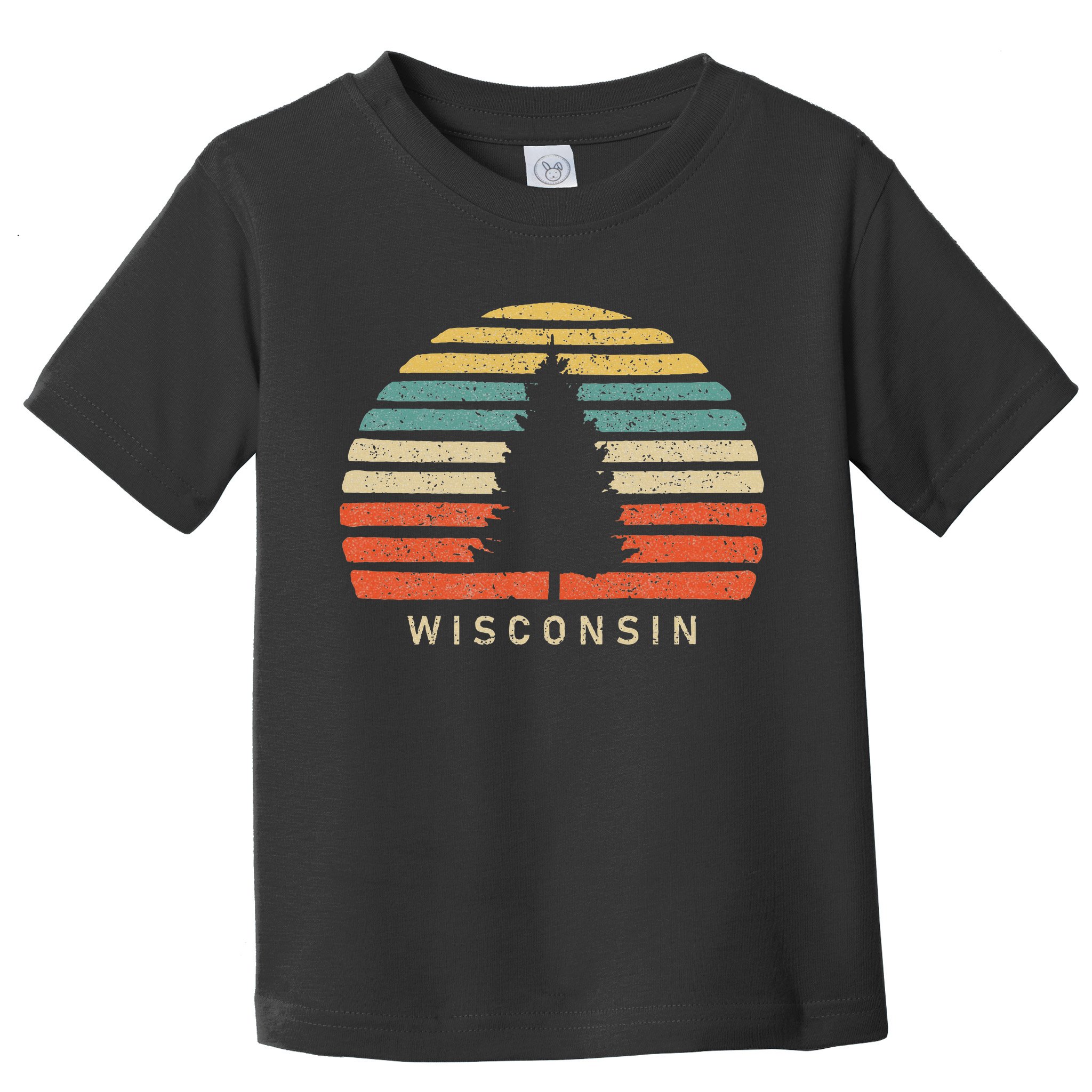 Retro Sunset Wisconsin Pine Tree Toddler T-Shirt