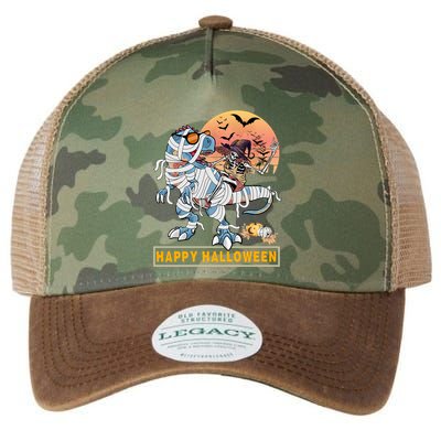 Rocker Skeleton Witch Riding Mummy Dinosaur T Rex Halloween Gift Legacy Tie Dye Trucker Hat