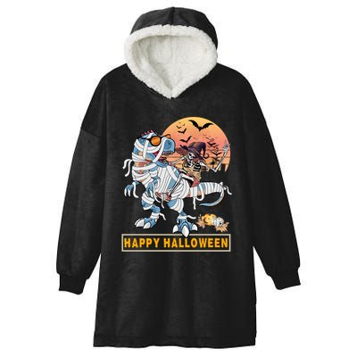 Rocker Skeleton Witch Riding Mummy Dinosaur T Rex Halloween Gift Hooded Wearable Blanket