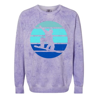 Retro Snowboarding Winter Sport Colorblast Crewneck Sweatshirt