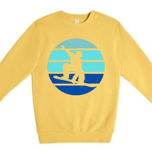 Retro Snowboarding Winter Sport Premium Crewneck Sweatshirt