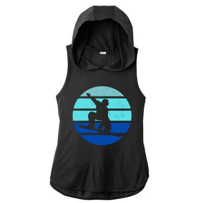 Retro Snowboarding Winter Sport Ladies PosiCharge Tri-Blend Wicking Draft Hoodie Tank