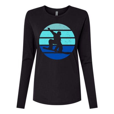 Retro Snowboarding Winter Sport Womens Cotton Relaxed Long Sleeve T-Shirt