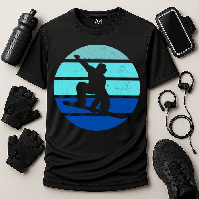 Retro Snowboarding Winter Sport Cooling Performance Crew T-Shirt