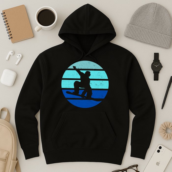 Retro Snowboarding Winter Sport Hoodie