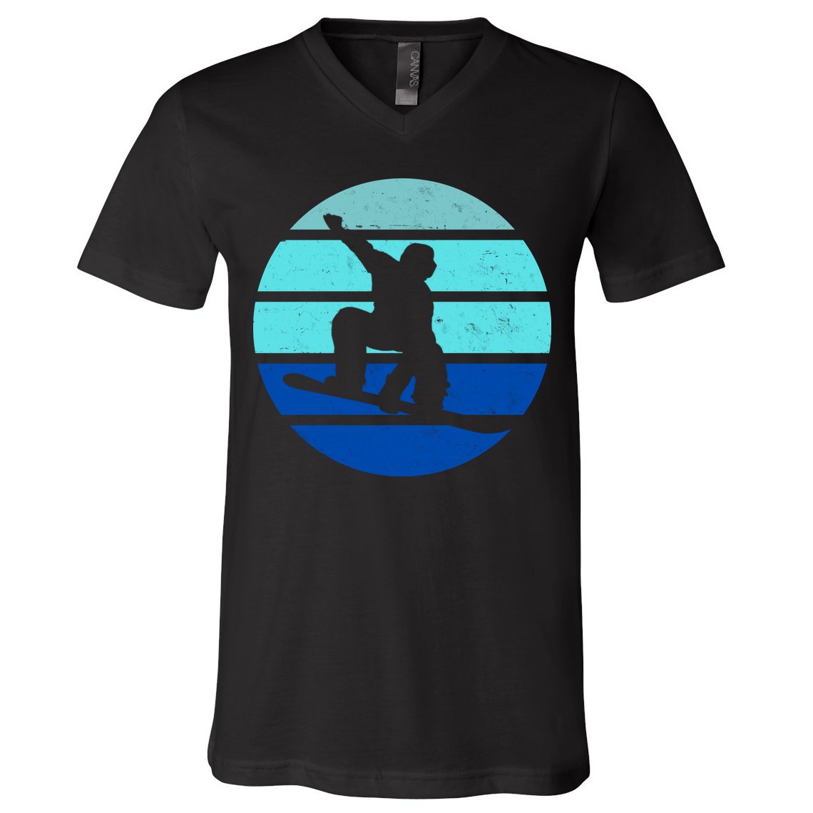 Retro Snowboarding Winter Sport V-Neck T-Shirt