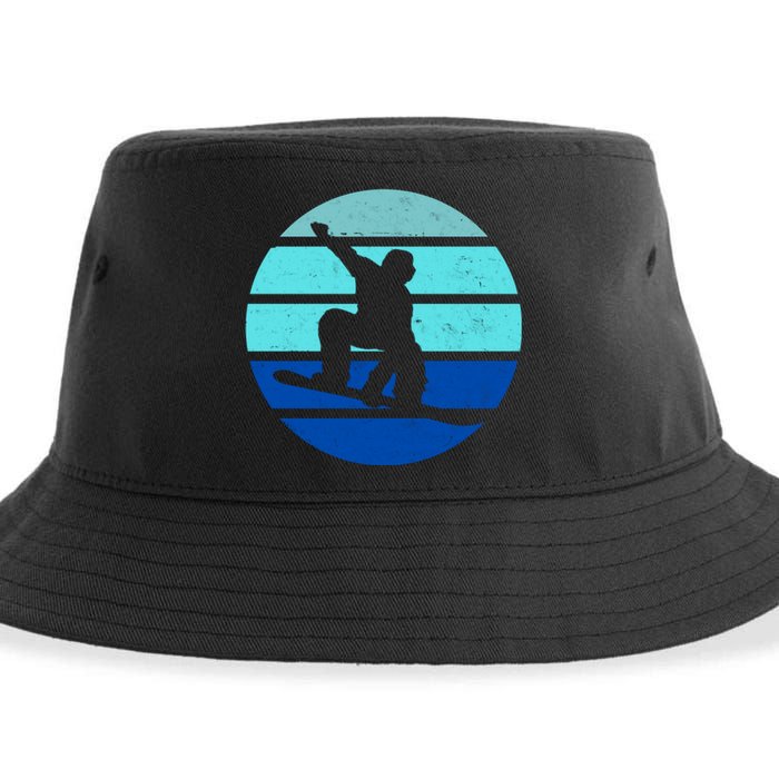 Retro Snowboarding Winter Sport Sustainable Bucket Hat