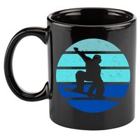 Retro Snowboarding Winter Sport 11oz C Handle Ceramic Mug