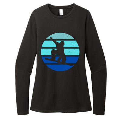 Retro Snowboarding Winter Sport Womens CVC Long Sleeve Shirt