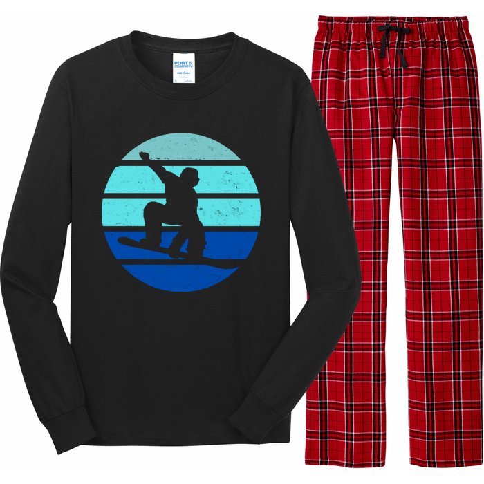 Retro Snowboarding Winter Sport Long Sleeve Pajama Set