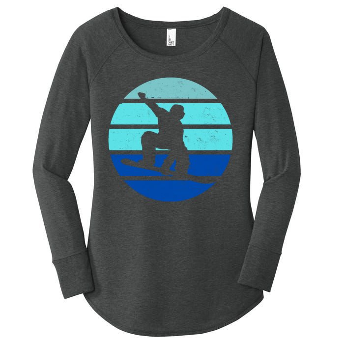 Retro Snowboarding Winter Sport Women's Perfect Tri Tunic Long Sleeve Shirt