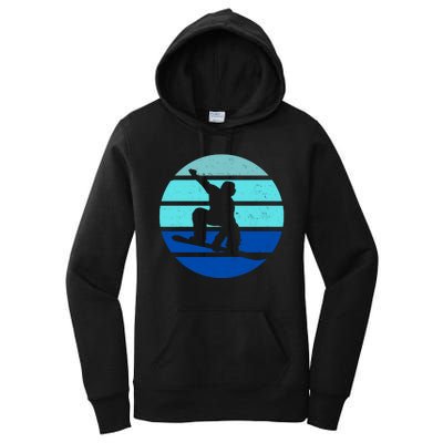 Retro Snowboarding Winter Sport Women's Pullover Hoodie