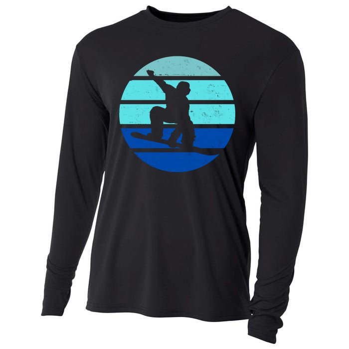 Retro Snowboarding Winter Sport Cooling Performance Long Sleeve Crew