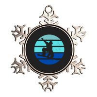 Retro Snowboarding Winter Sport Metallic Star Ornament