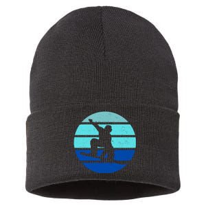 Retro Snowboarding Winter Sport Sustainable Knit Beanie