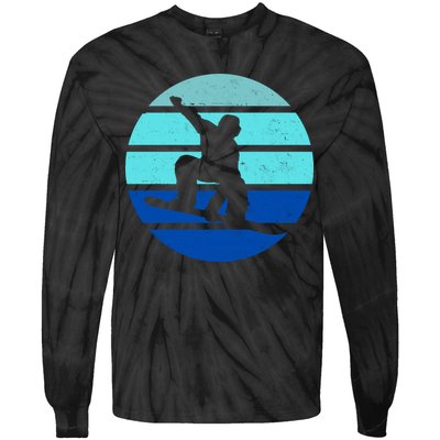 Retro Snowboarding Winter Sport Tie-Dye Long Sleeve Shirt