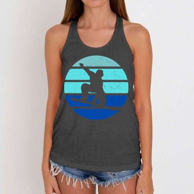 Retro Snowboarding Winter Sport Women's Knotted Racerback Tank