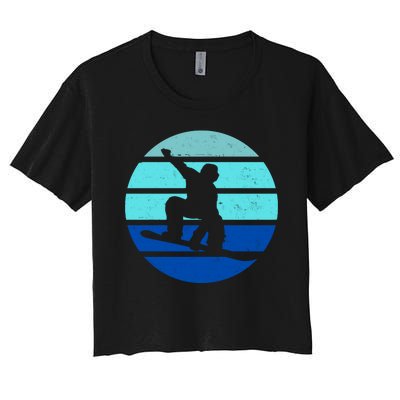 Retro Snowboarding Winter Sport Women's Crop Top Tee