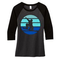 Retro Snowboarding Winter Sport Women's Tri-Blend 3/4-Sleeve Raglan Shirt