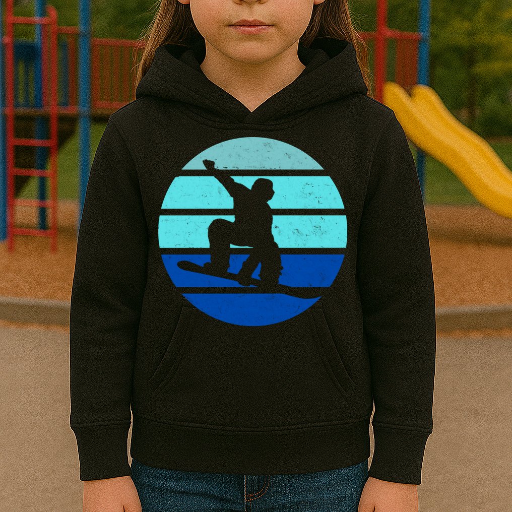 Retro Snowboarding Winter Sport Kids Hoodie