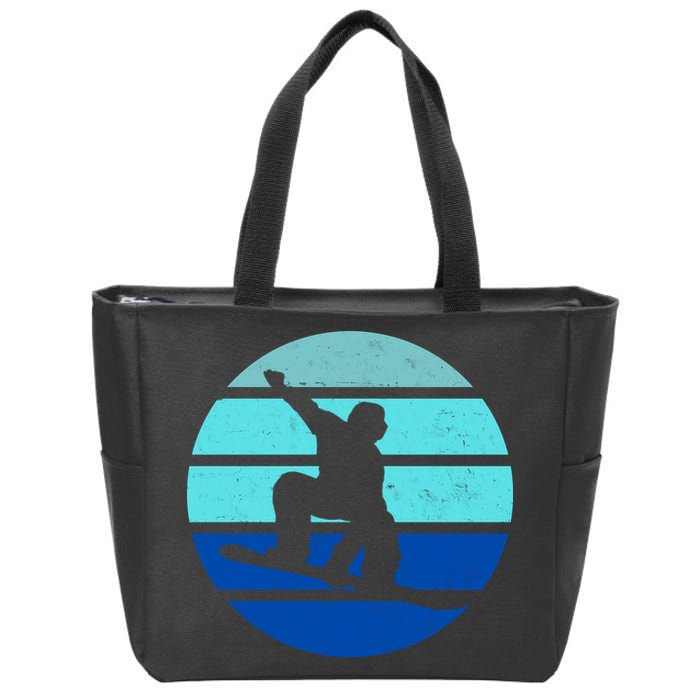 Retro Snowboarding Winter Sport Zip Tote Bag
