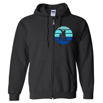 Retro Snowboarding Winter Sport Full Zip Hoodie