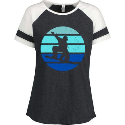 Retro Snowboarding Winter Sport Enza Ladies Jersey Colorblock Tee