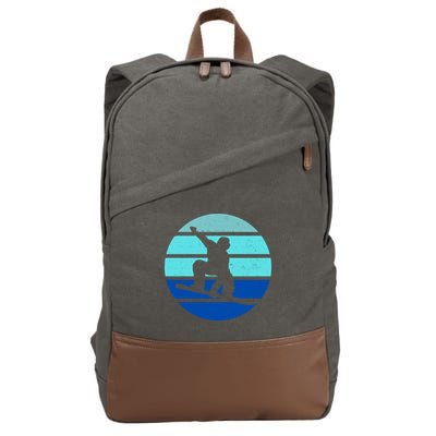 Retro Snowboarding Winter Sport Cotton Canvas Backpack