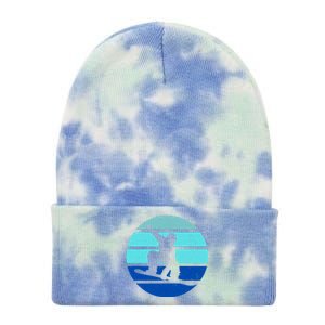 Retro Snowboarding Winter Sport Tie Dye 12in Knit Beanie